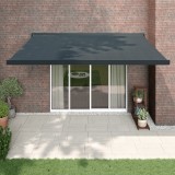 VidaXL Copertină retractabilă, antracit, 4x3 m, textil și aluminiu