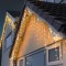 Instalatie craciun tip franjuri/turturi, lungime 12 m, 300 led-uri, prelungitor 1.5 m, conectare la retea, fir transparent, alb cald