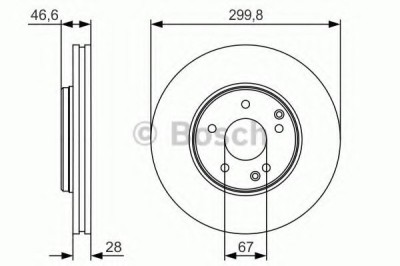 Disc frana MERCEDES E-CLASS Combi (S210) (1996 - 2003) BOSCH 0 986 479 R79 foto