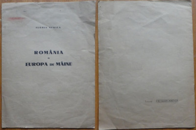 Florin Stoica , Romania in Europa de maine , 1940 , editia 1 , AXA foto
