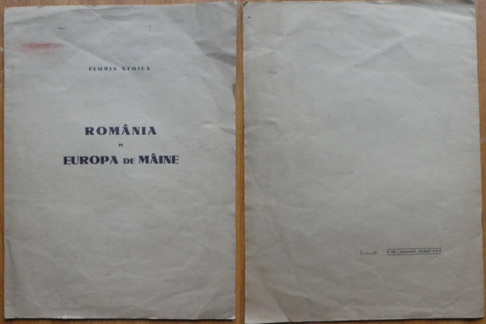 Florin Stoica , Romania in Europa de maine , 1940 , editia 1 , AXA