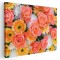 Tablou flori trandafiri roz crizanteme Tablou canvas pe panza CU RAMA 80x120 cm