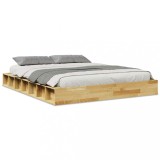 Cumpara ieftin Cadru de pat fara saltea 140x200 cm din lemn masiv de stejar
