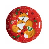 Farfurie Craciun portelan multicolor Winter Love IP 20.5 cm