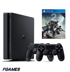 Consola Sony Playstation 4 Slim Ps4 1tb + Doua Controllere + Destiny 2 PlayStation 4, Second-Hand
