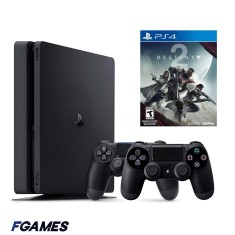 Consola Sony Playstation 4 Slim Ps4 500gb + Doua Controllere + Destiny 2 PlayStation 4, Second-Hand