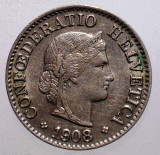 1.357 ELVETIA 5 RAPPEN 1908 B, Europa