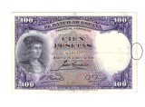 Bancnota Spania 100 pesetas 25 aprilie 1931, circulata, stare buna, seria mica