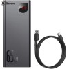 POWER BANK Baseus Adaman Metal, 20000mAh, PD 3.0 + QC 3.0 65W, 2 x USB; 1 x USB Type-C, digital display pt. status baterie, total 3A, negru, &quot;PPIMDA-D