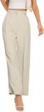 ZO Pantaloni cu picior larg pentru femei cu talie elastică ridicată &icirc;n pantaloni