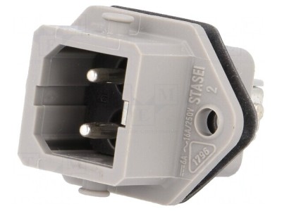 Conector dreptunghiular ST soclu tată 2 pini IP54 foto