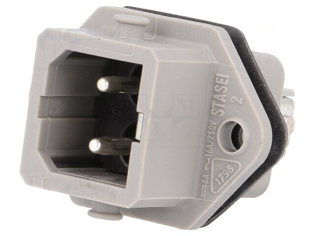 Conector dreptunghiular ST soclu tată 2 pini IP54