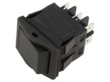 &Icirc;ntrerupător rocker DP3T, ON-OFF-ON, 16A/250VAC, IP67, negru