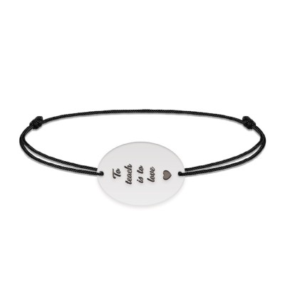 Master - Bratara personalizata snur pentru absolvire To teach is to love din argint 925 foto