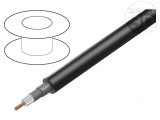 Cablu coaxial OFC 0,88mm2 PUR negru 100m &Oslash;7,1mm