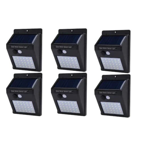 Set 6 lampi solare, FOXMAG24, 30 de LED, senzor de miscare, 0.55W