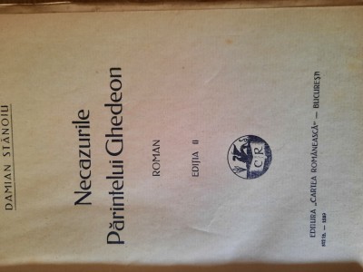NECAZURILE PARINTELUI GHEDEON de DAMIAN STANOIU - 1937 foto