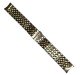 Brățară Metalică Two-Tone &ndash; 20/20 mm &ndash; Cataramă Deployant cu Butoane &ndash; Oțel