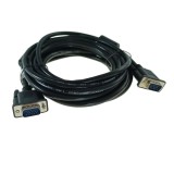 Cablu VGA tata-tata, lungime 5m, Lanberg 41390, ecranare dubla si miez ferita, negru