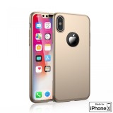 Cumpara ieftin Husa Apple iPhone X, FullBody Elegance Luxury Auriu, acoperire completa 360..., Roz, MyStyle