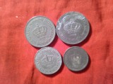 4 Monede Romania zinc : 2 lei 1941 , 5 si 20 lei 1942 si 20 lei 1944 ,cal. Buna- F.Buna