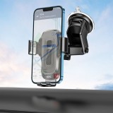 Suport Auto Hoco cu Incarcare Wireless pentru Parbriz si Consola Centrala, 15W, HW3, Negru