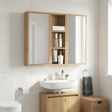 vidaXL Dulap de perete pentru baie Stejar artizanal 20 x 10 x 60,5 cm 889294
