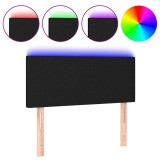 Cumpara ieftin Tablie de pat cu LED, negru, 90x5x78/88 cm, textil