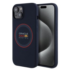 Husa iPhone 15 Red Bull Racing Silicone Red Ring MagSafe, albastru, RBHMP15S24SIILVR foto