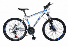 Bicicleta MTB HT 26 FIVE Moon cadru aluminiu culoare alb albastru foto