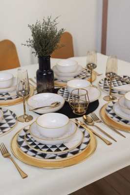 Keramika Set de vesela - Keraart Trigon - 24 bucăți - 6 persoane - Stoneware foto