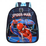 Rucsac pentru copii cu Spiderman, bretele reglabile, pentru gradinita cu 2 compartimente si buzunare laterale, multicolor
