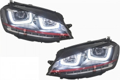 Faruri 3D LED compatibil cu VW Golf 7 VII (2012-2017) R20 GTI Design Semnal Dinamic LED cu Grila Centrala R-Line foto