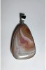 B271. Pandantiv cu Agata de Botswana, aliaj metalic argintiu, Roz, 5 cm, RavariuArt
