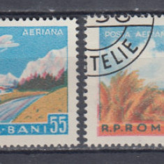 ROMANIA 1956 LP 424 POSTA AERIANA VEDERI SERIE STAMPILATA
