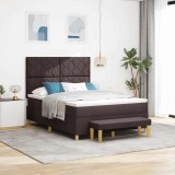vidaXL Pat cu arcuri cu saltea Maro &icirc;nchis 140 x 200 cm țesătură 3344383