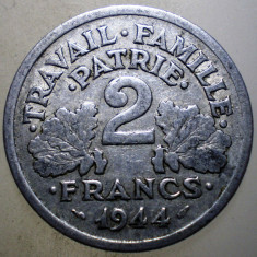 7.828 FRANTA WWII VICHY 2 FRANCS FRANCI 1944 C CASTELSARRASIN