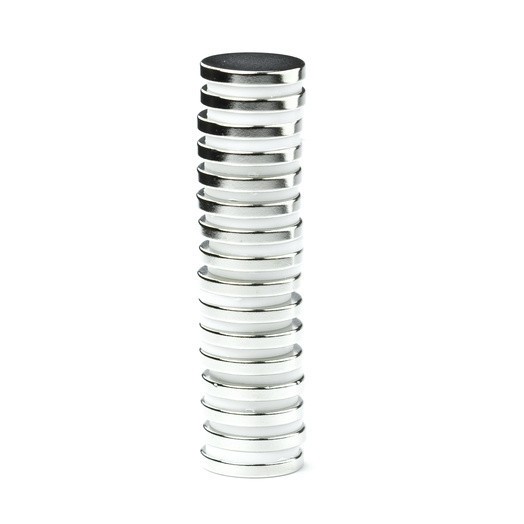 Magnet neodim puternic disc 20mm x 3mm - set de 10 bucati