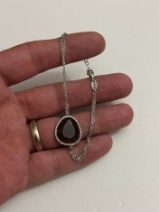 BRATARA ARGINT 925 + QUARTZ Fumuriu - Cristale Zirconia - Model deosebit ! foto