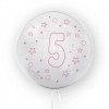 Balon transparent, 45 cm - cifra 5, fete - TUBAN