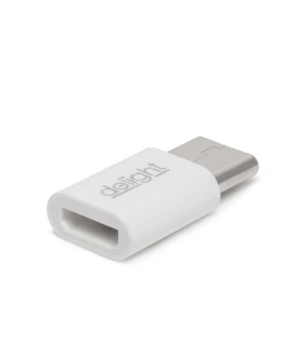 Adaptor USB Type C tata la Micro USB mama alb delight