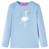 Tricou copii cu m&acirc;neci lungi, albastru deschis, 128, vidaXL