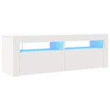Cumpara ieftin Comoda TV cu lumini LED, alb, 120x35x40 cm