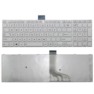 Tastatura Laptop, Toshiba, Satellite L50-A, L50D-A, L50T-A, L55-A, L55D-A, L55T-A, alba, layout US foto