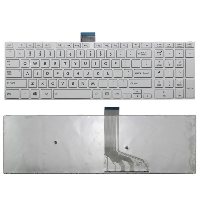 Tastatura Laptop, Toshiba, Satellite S70-A, S70D-A, S70T-A, S70-B, S70D-B, S75-A, S75-B, S75D-B, S75T-B, alba, layout us