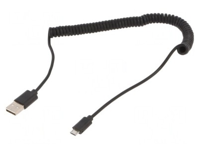 Cablu USB 2.0 Spirale USB A la Micro USB Aurit foto