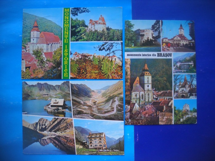 HOPCT LOT 2239 ASPECTE DIN ..JUD BRASOV-3 CARTI POSTALE-CIRCULATE