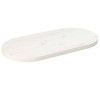 Gossi blat de masa, alb, 60x30x2,5 cm, lemn masiv de pin, oval