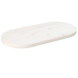 VidaXL Blat de masă, alb, 60x30x2,5 cm, lemn masiv de pin, oval