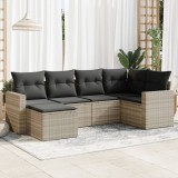 Cumpara ieftin Gossi set canapele de gradina cu perne, 6 piese gri deschis poliratan